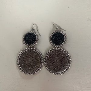 Express silver and black statement earrings